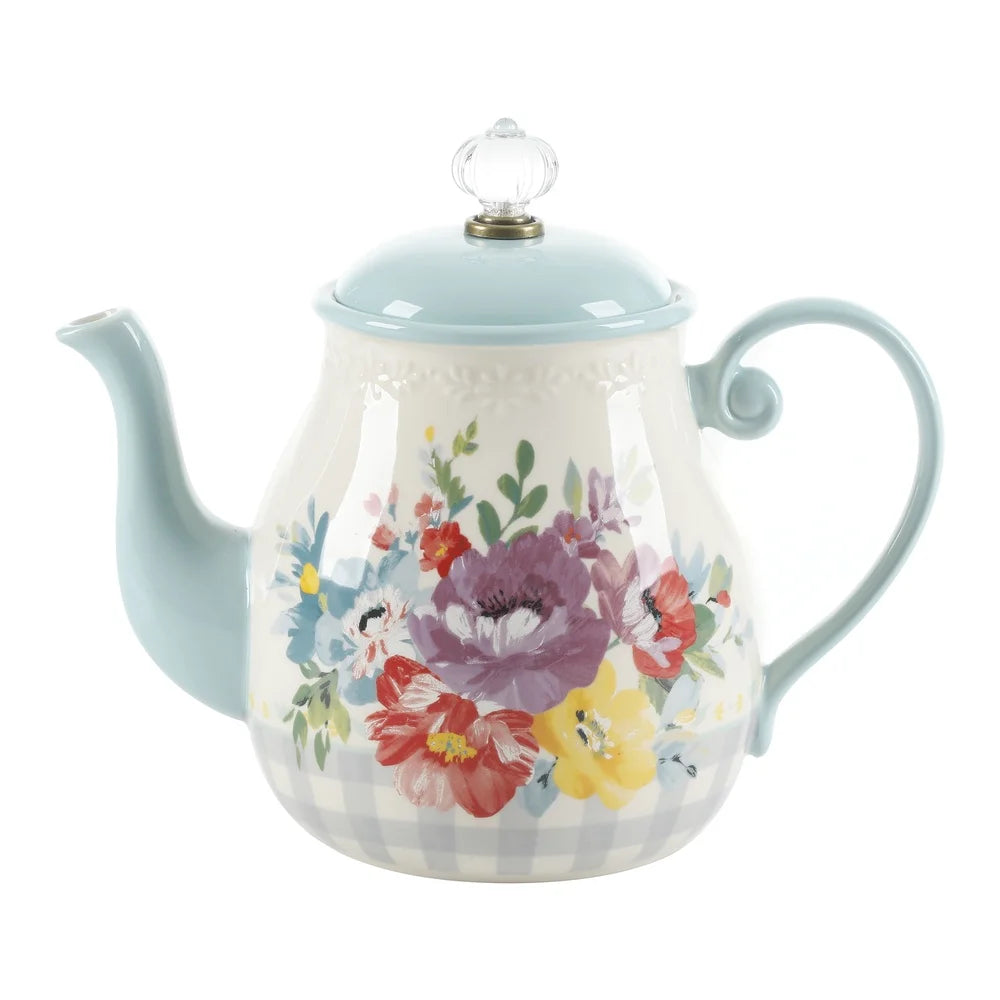 Vintage Floral Ceramic Teapot