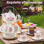 Porcelain Tea Set with Rack (20Pc)