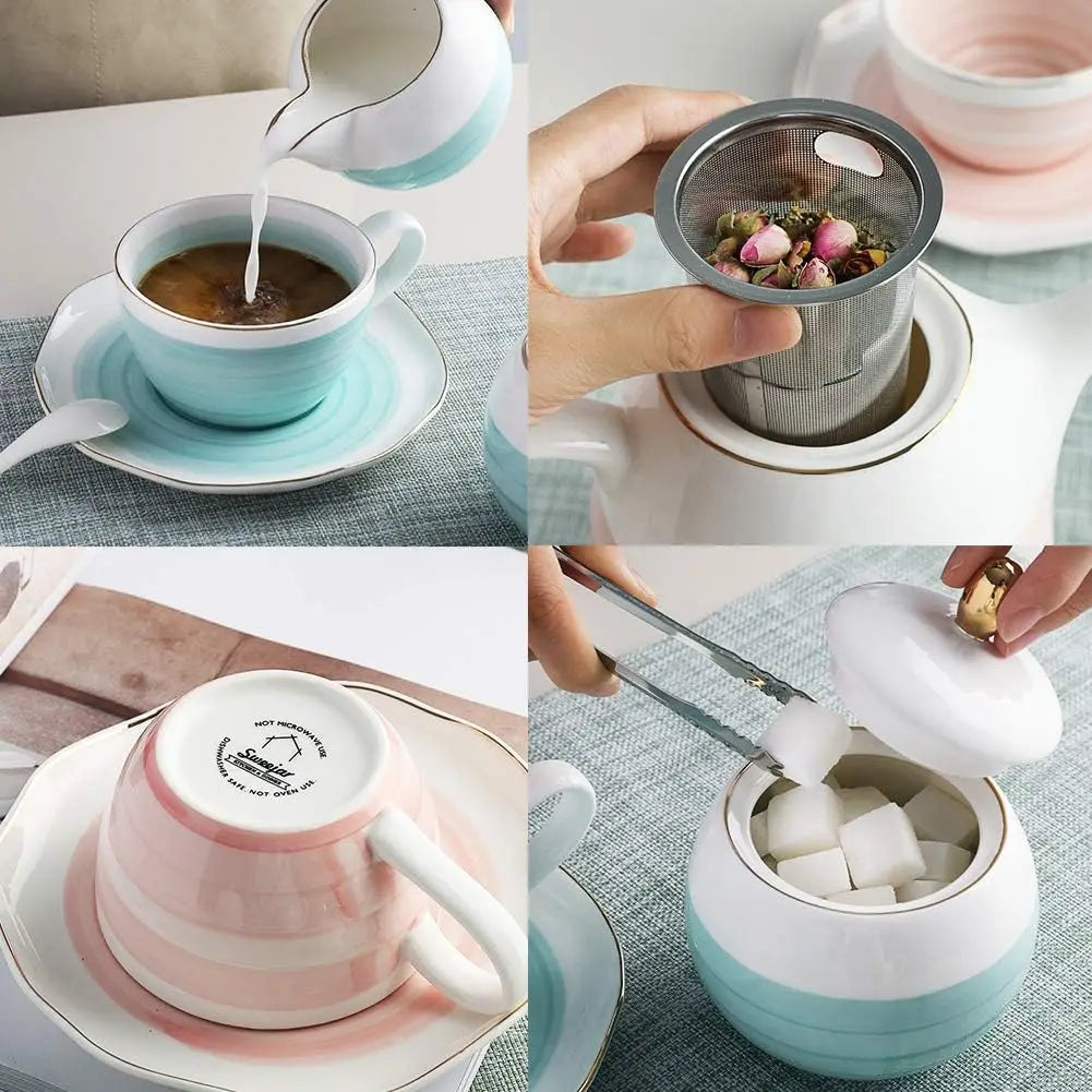 Blue Nature Tea Set (16Pc)
