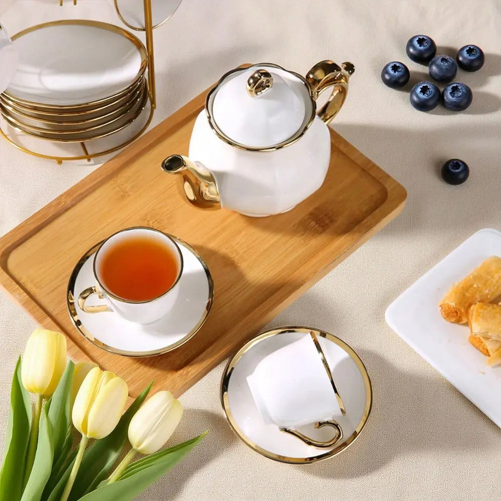 Gold Flower Tea Set (20Pc)
