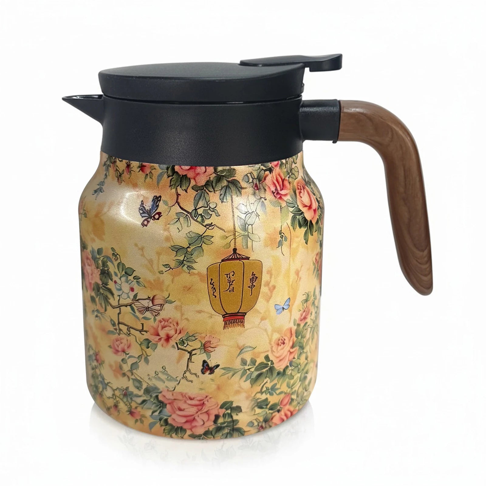 Floral Stainless Steel Teapot (1L)