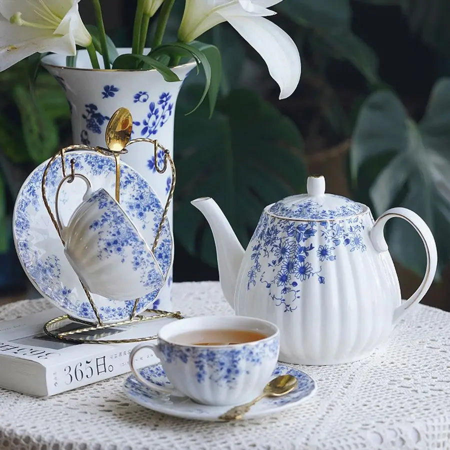 Blue & White Tea Set (4Pc)