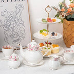 Gold Trim Tea Set (2Pc)