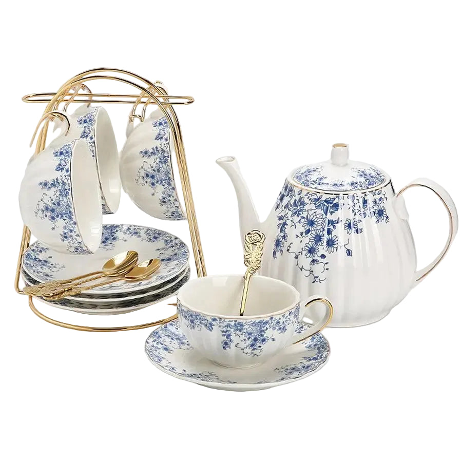 Blue & White Tea Set (4Pc)