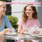 Porcelain Tea Set with Rack (20Pc)