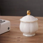 White Ceramic Tea Set (5Pc)