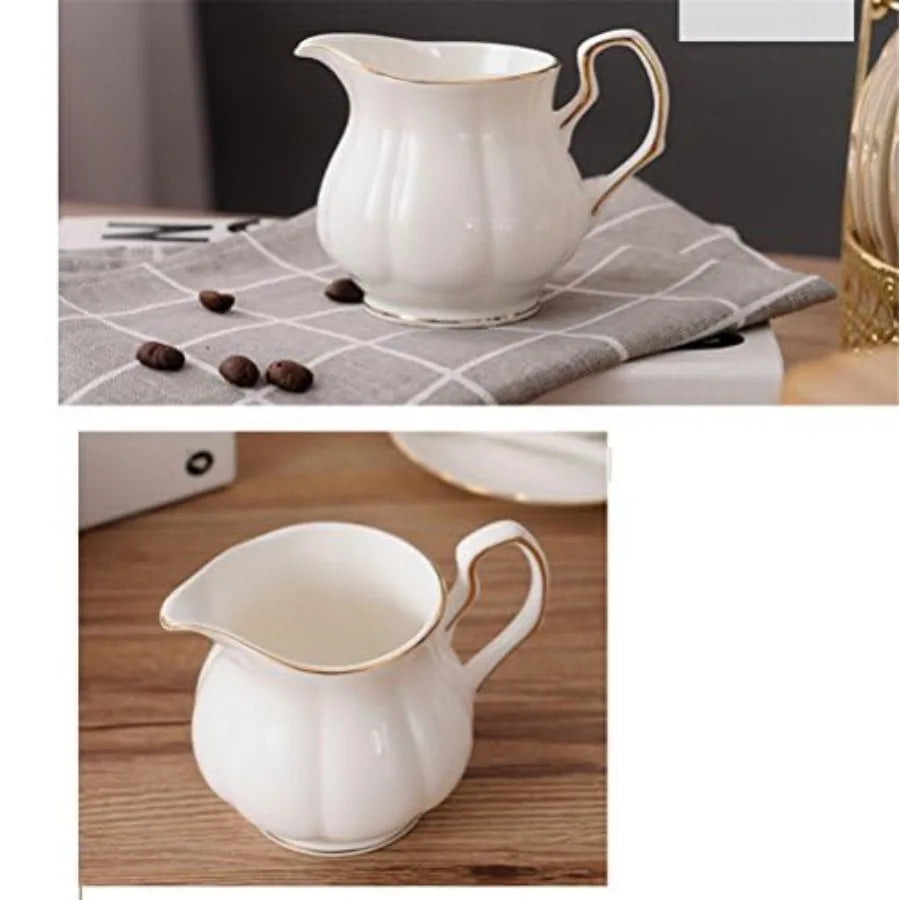White Ceramic Tea Set (5Pc)