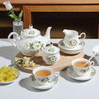 Gold Rim Floral Tea Set (22Pc)