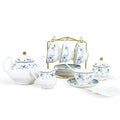 Blue Rose Porcelain Tea Set (15Pc)