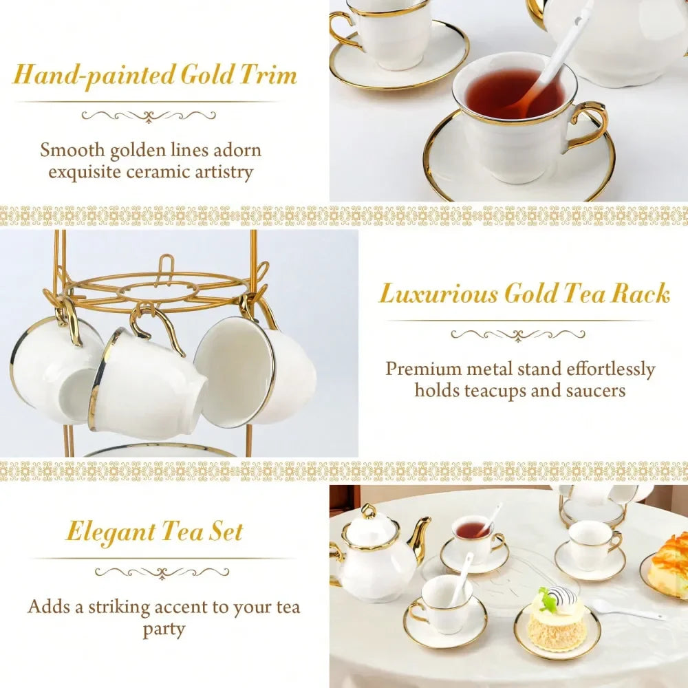 Gold Flower Tea Set (20Pc)