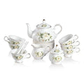Gold Rim Floral Tea Set (22Pc)