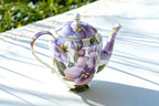 Purple Bone China Tea Set (9Pc)