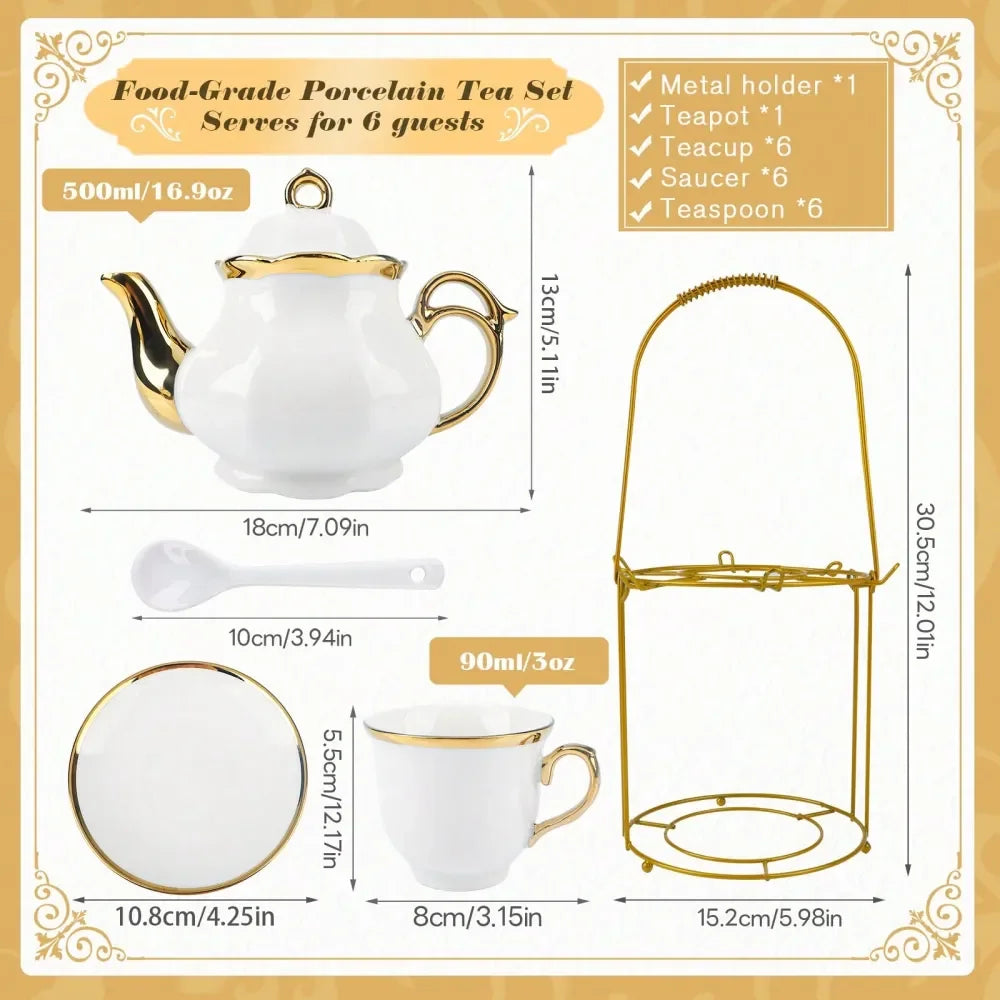 Gold Flower Tea Set (20Pc)