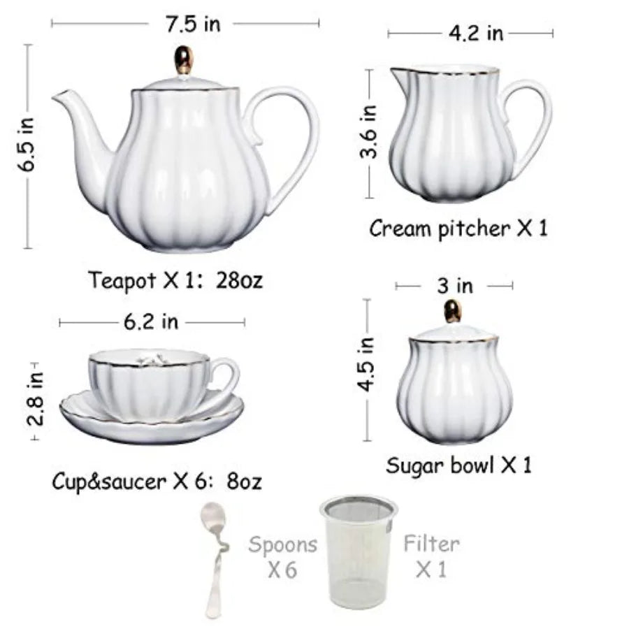 Royal Porcelain Tea Set (6Pc)