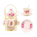 Porcelain Tea Set with Rack (20Pc)